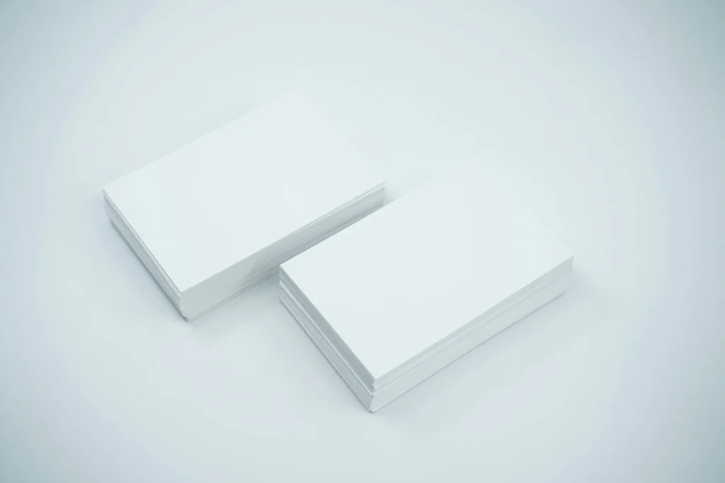 Stack of business card stock (illustrative image)