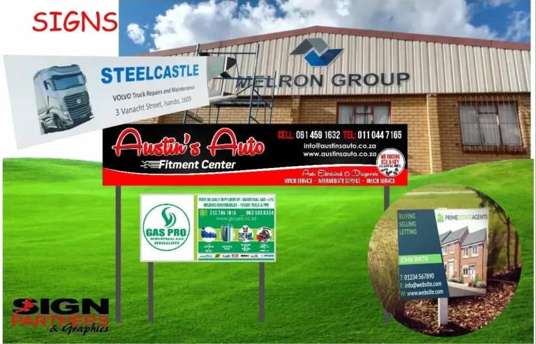 Shop and building signs in Chromadeck, Corex and ABS by Signpartners